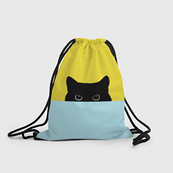 Рюкзак-мешок Черный котик, цвет: 3D-принт
