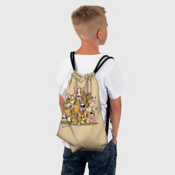 Рюкзак-мешок Игривые корги, цвет: 3D-принт — фото 2