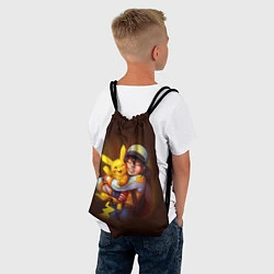 Рюкзак-мешок Эш и пикачу, цвет: 3D-принт — фото 2