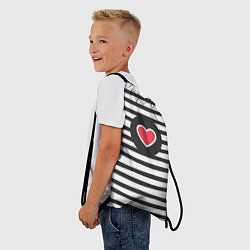 Рюкзак-мешок Сердце в полоску, цвет: 3D-принт — фото 2
