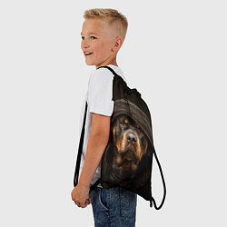 Рюкзак-мешок Ротвейлер в капюшоне, цвет: 3D-принт — фото 2