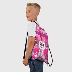 Рюкзак-мешок Marshmello: Pink Fashion, цвет: 3D-принт — фото 2