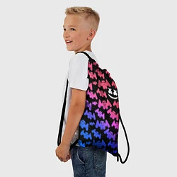 Рюкзак-мешок Marshmello: Pink & Violet, цвет: 3D-принт — фото 2