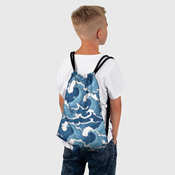 Рюкзак-мешок Морские волны графика, цвет: 3D-принт — фото 2