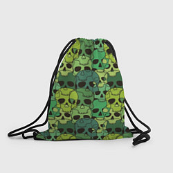 Рюкзак-мешок Зеленые черепа - паттерн, цвет: 3D-принт