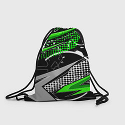 Рюкзак-мешок Black and green corners, цвет: 3D-принт