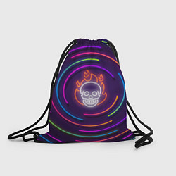 Рюкзак-мешок Неон череп с линиями, цвет: 3D-принт