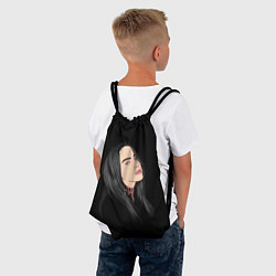 Рюкзак-мешок Billie Eilish: Black Style, цвет: 3D-принт — фото 2