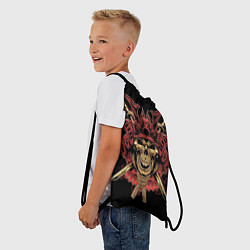 Рюкзак-мешок Череп Самурая, цвет: 3D-принт — фото 2