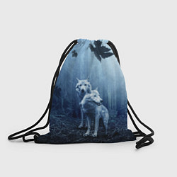 Рюкзак-мешок Волки в тёмном лесу, цвет: 3D-принт