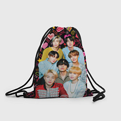 Рюкзак-мешок I Love BTS, цвет: 3D-принт