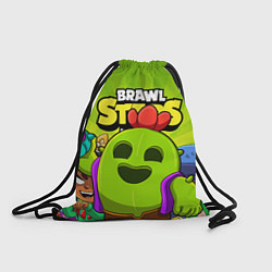 Рюкзак-мешок BRAWL STARS SPIKE, цвет: 3D-принт