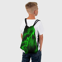 Рюкзак-мешок МОЛНИЯ GREEN NEON, цвет: 3D-принт — фото 2