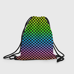 Рюкзак-мешок РАДУЖНАЯ ШАХМАТКА, цвет: 3D-принт