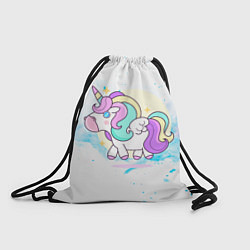 Рюкзак-мешок Радужный единорог, цвет: 3D-принт