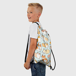 Рюкзак-мешок Милые корги, цвет: 3D-принт — фото 2