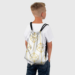 Рюкзак-мешок Геометрический орнамент золото, цвет: 3D-принт — фото 2