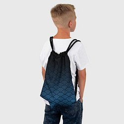 Рюкзак-мешок Узор круги темный синий, цвет: 3D-принт — фото 2