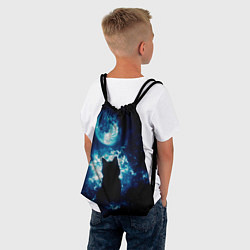Рюкзак-мешок Кот силуэт луна ночь звезды, цвет: 3D-принт — фото 2