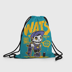 Рюкзак-мешок Граффити Wats череп в кепке, цвет: 3D-принт