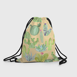 Рюкзак-мешок Кактусы в пустыне, цвет: 3D-принт