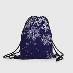 Рюкзак-мешок Новогодние снежинки, цвет: 3D-принт