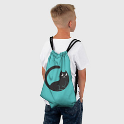 Рюкзак-мешок Чёрный котя, цвет: 3D-принт — фото 2