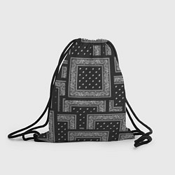 Рюкзак-мешок 3D Бандана v black, цвет: 3D-принт