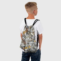 Рюкзак-мешок Желто-серый каменный узор, цвет: 3D-принт — фото 2