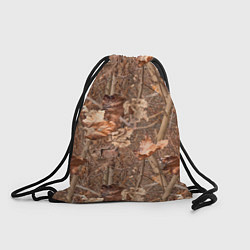 Рюкзак-мешок Осенняя маскировка листьями, цвет: 3D-принт