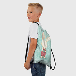 Рюкзак-мешок Зайчик с подарком, цвет: 3D-принт — фото 2