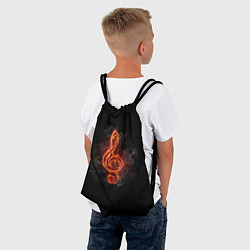 Рюкзак-мешок Огненный скрипичный ключ, цвет: 3D-принт — фото 2