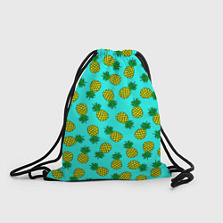 Рюкзак-мешок Ананасы аква, цвет: 3D-принт