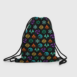 Рюкзак-мешок GENSHIN IMPACT ЭМБЛЕМЫ, цвет: 3D-принт