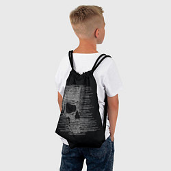 Рюкзак-мешок Череп из текста, цвет: 3D-принт — фото 2