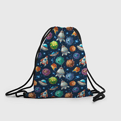Рюкзак-мешок Мультяшные планеты, цвет: 3D-принт