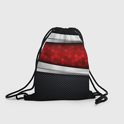 Рюкзак-мешок 3D Красные соты металлические, цвет: 3D-принт