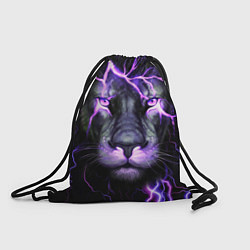 Рюкзак-мешок НЕОНОВЫЙ ЛЕВ NEON LION, цвет: 3D-принт