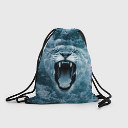 Рюкзак-мешок Львица в бушующих волнах, цвет: 3D-принт