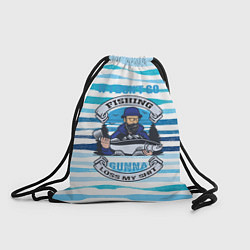 Рюкзак-мешок Рыбак хипстер с большой рыбой, цвет: 3D-принт