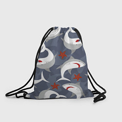 Рюкзак-мешок Акулы, цвет: 3D-принт
