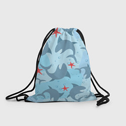 Рюкзак-мешок Акулы паттерн, цвет: 3D-принт