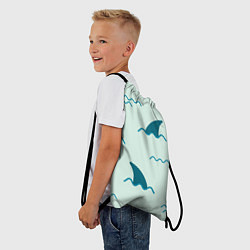 Рюкзак-мешок Плавники акул, цвет: 3D-принт — фото 2