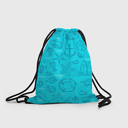 Рюкзак-мешок Морская тема, цвет: 3D-принт