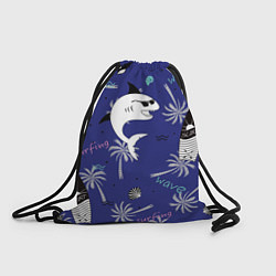 Рюкзак-мешок Акула и серфинг, цвет: 3D-принт