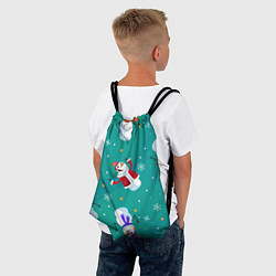 Рюкзак-мешок РазНые Снеговики, цвет: 3D-принт — фото 2
