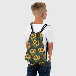 Рюкзак-мешок Подсолнухи, цвет: 3D-принт — фото 2