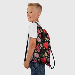 Рюкзак-мешок Корона и розы, цвет: 3D-принт — фото 2