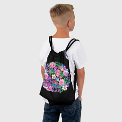 Рюкзак-мешок Цветы в круге, цвет: 3D-принт — фото 2