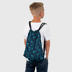 Рюкзак-мешок Синий полигональный паттерн, цвет: 3D-принт — фото 2